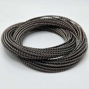 VINTAGE Gunmetal Twisted Interlocking Metal Chunky Statement Bangle Bracelet